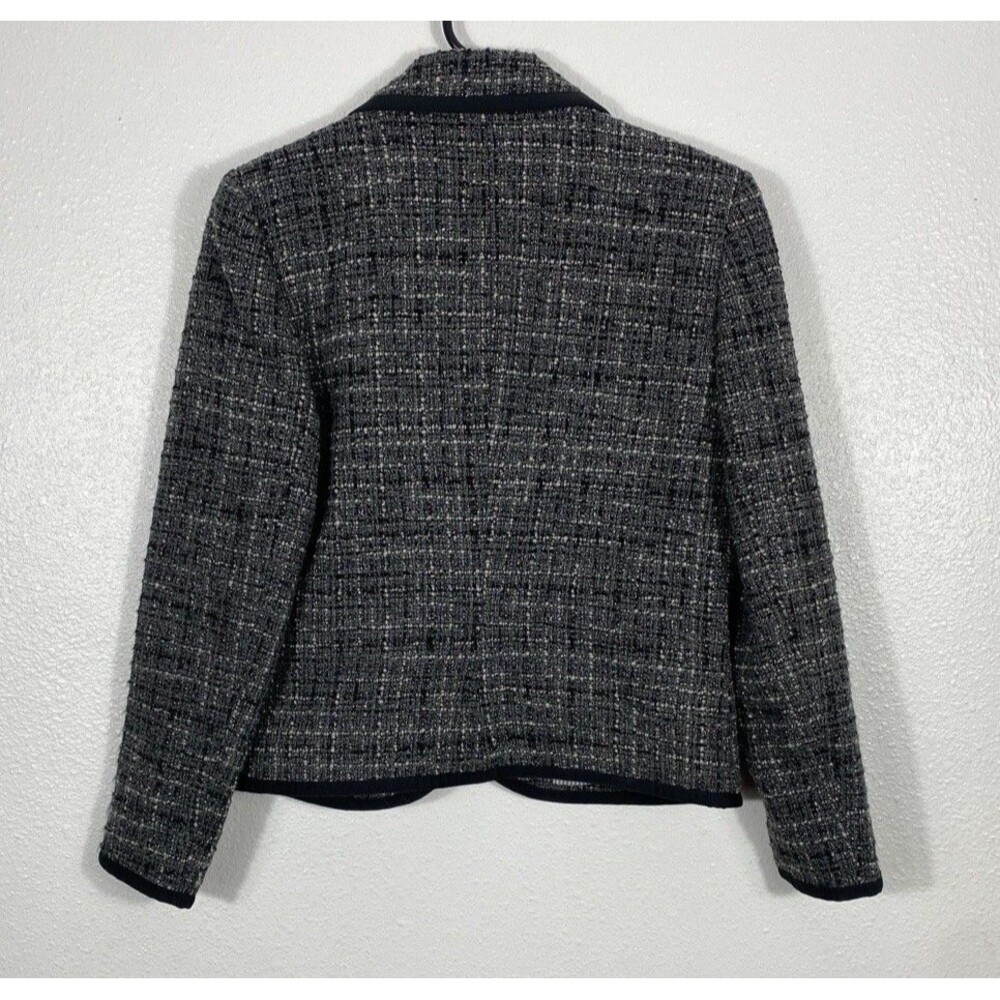 Brooks Brothers Bouclé Blazer Jacket Check Gray Black Women's Size 4 - Picture 9 of 16
